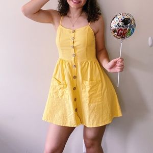 Yellow button-down dress
